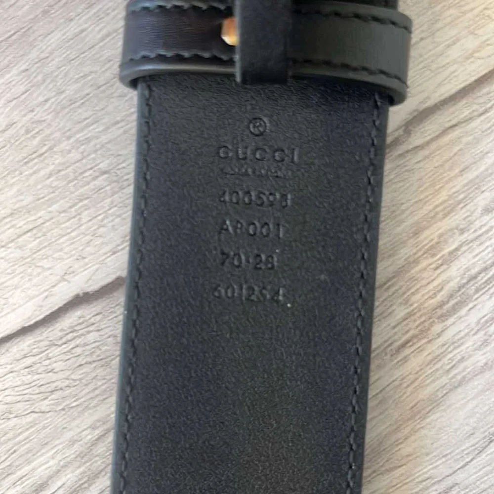 Gucci GG Marmont Wide Belt – Black Leather, Gold Buckle, Size 70 - Picture 11 of 14